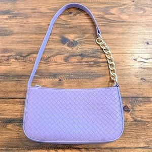 Lavender Purple Shoulder Purse Gold Chain Hobo Handbag New NWOT Y2K